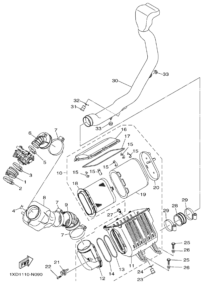 Yamaha VIKING1XP9_2014 INTAKE parts diagram